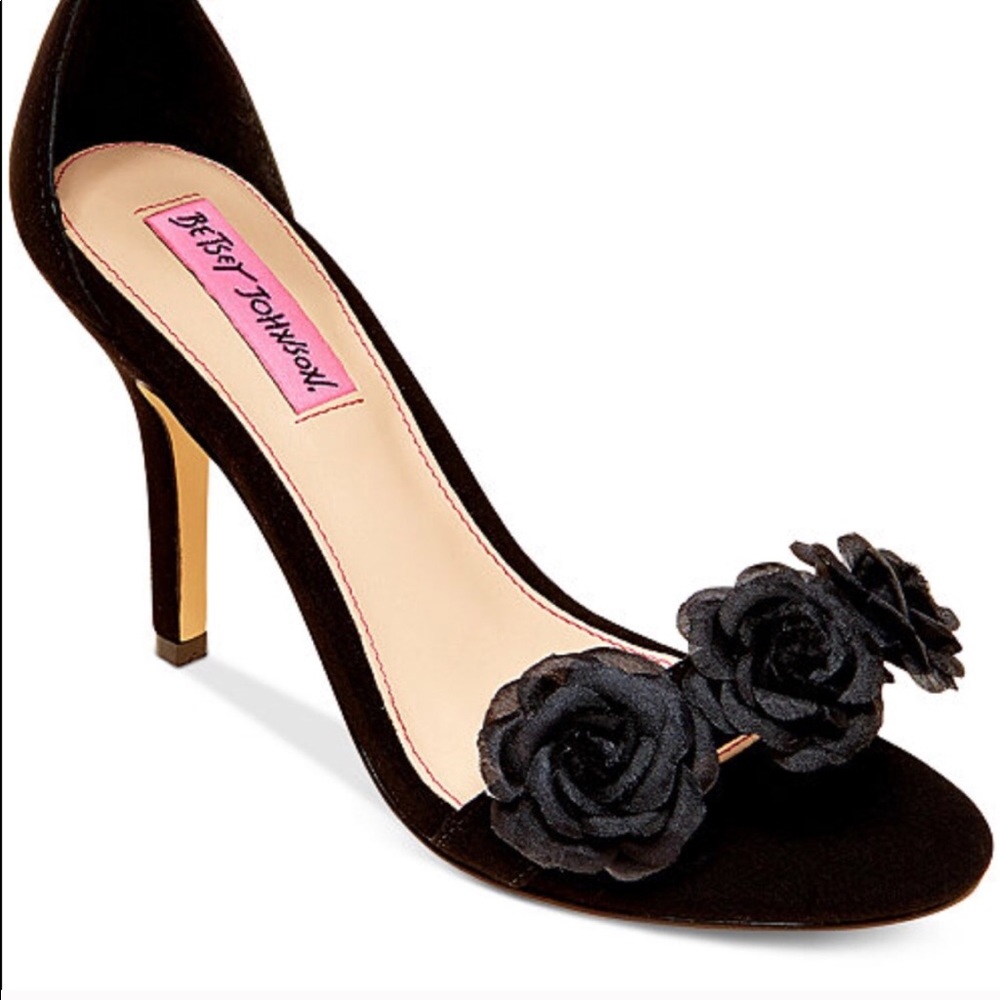 Betsy Johnson heels with rose detail